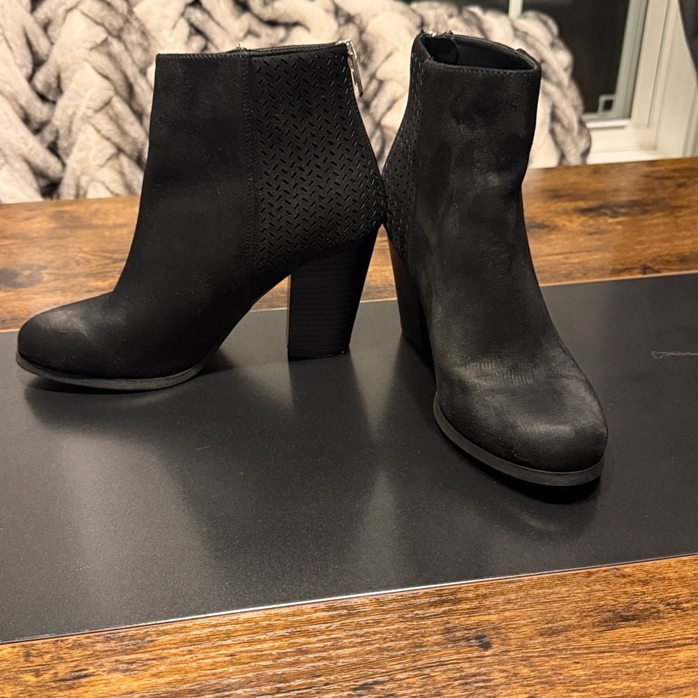 Call It Spring Black Textured Ankle Boots